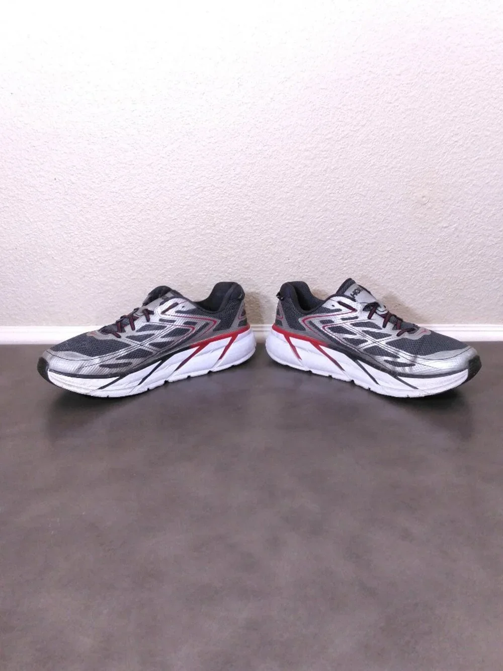 HOKA Clifton 3 Shoes Mens SIZE 14 Silver FORMULA ONE 1012046 SFON Running GYM